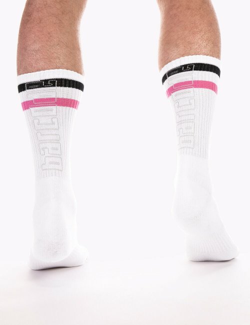 barcode Berlin Fashion Socks 70s weiß/schwarz/pink