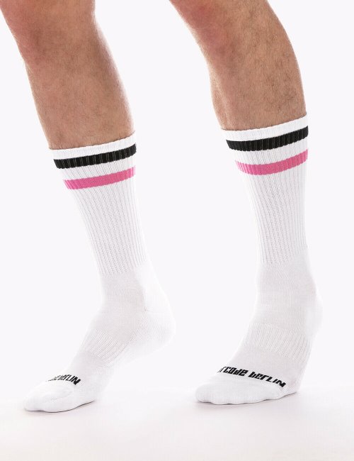 barcode Berlin Fashion Socks 70s weiß/schwarz/pink