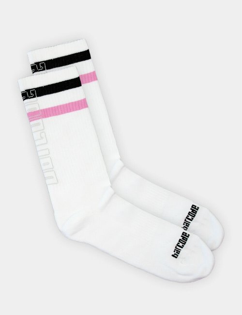 barcode Berlin Fashion Socks 70s weiß/schwarz/pink