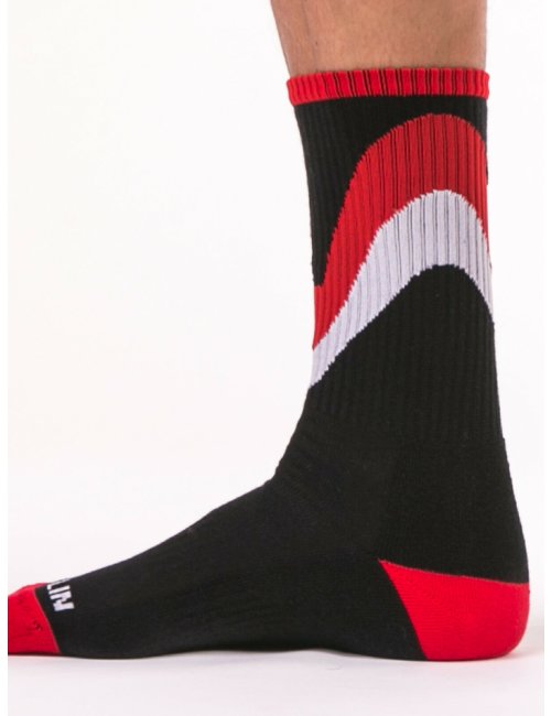 barcode Berlin Fashion Socks Initiale schwarz/rot/weiß