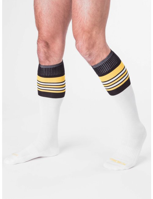 barcode Berlin Football Socks weiß/schwarz/gelb