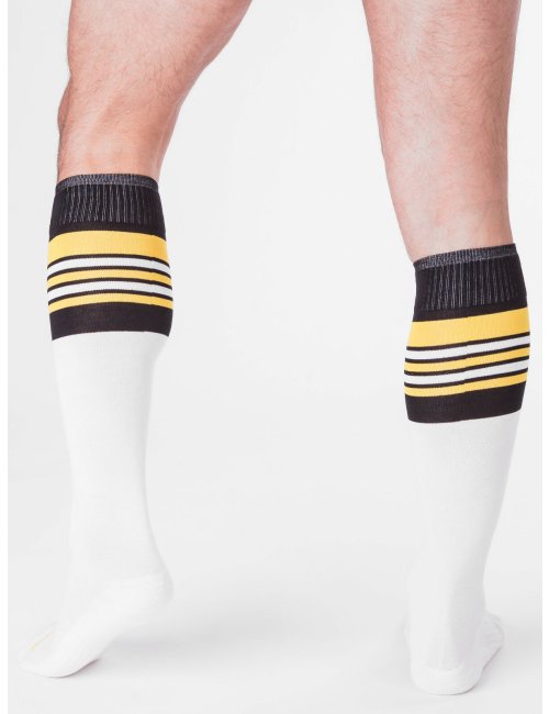 barcode Berlin Football Socks weiß/schwarz/gelb