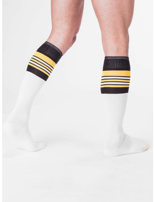 barcode Berlin Football Socks weiß/schwarz/gelb