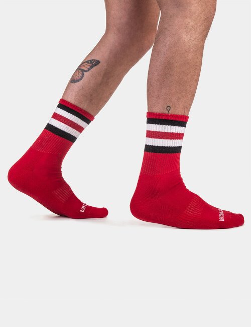 barcode Berlin Half Socks Stripes rot