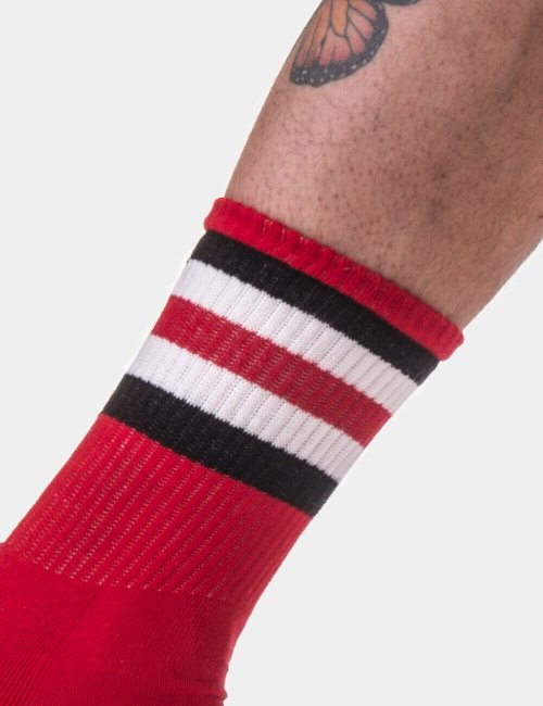 barcode Berlin Half Socks Stripes rot L/XL