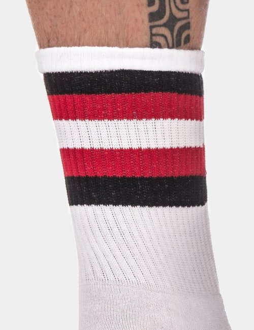 barcode Berlin Half Socks Stripes weiß L/XL